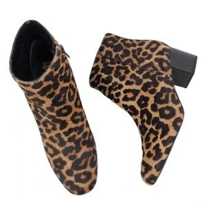 SAM EDELMAN-  Leopard Calf Hair Leather Ankle Boot Women's - Size 9 US